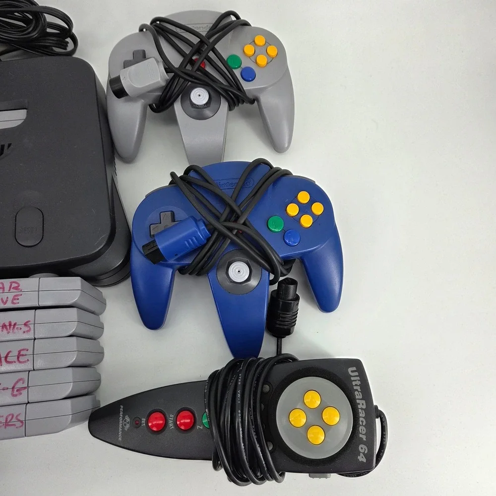 Nintendo 64 N64 Console Bundle 5 Controllers 13 Games Memory Cards Retro Tested